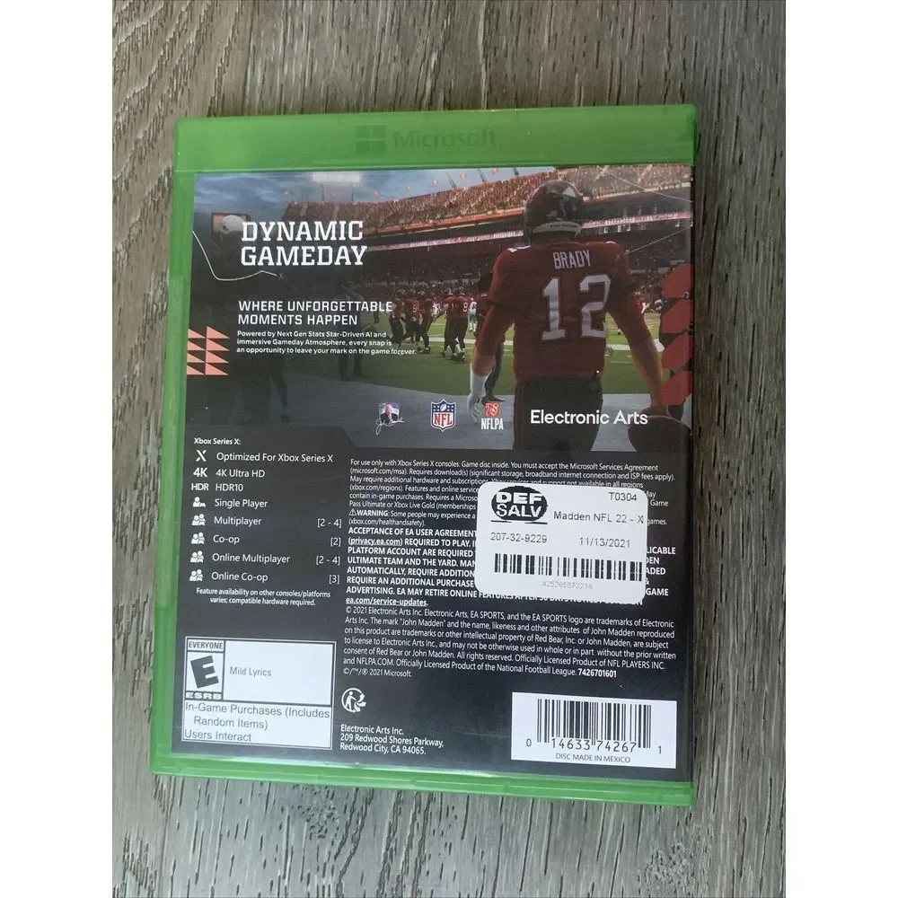 Madden NFL‎ 22 (Microsoft Xbox Series X, 2021) Free Shipping
